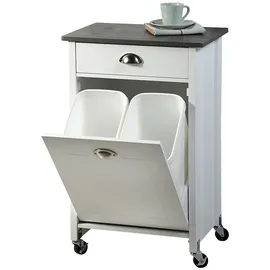 KESPER Küchenwagen mit Mülleimer weiß/grau