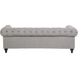 Beliani Sofa Hellgrau / dunkelbraun Chesterfield