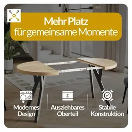 alpi möbel OVO Ø 110-210 cm naturbelassen/schwarz