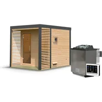 Karibu Saunahaus Ares 2 - Hybridhaus mit Metallrahmen -