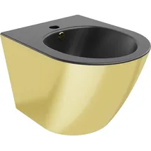 Mexen Lena hängendes Bidet, schwarz matt/gold - 35224876