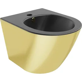Mexen Lena hängendes Bidet, schwarz matt/gold - 35224876