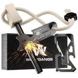 Wolfgangs Feuerstahl Outdoor (Sandfarbend) - Feuerstein Survival - Feuerstarter Set - Outdoor Feuerzeug - Feuersteine - Survival Feuerzeug - EIN MUSS für Jede Survival Ausrüstung