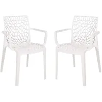 Garden Pleasure CALVERA Stapelstuhl 58 x 52 x 81 cm weiß 2 St.