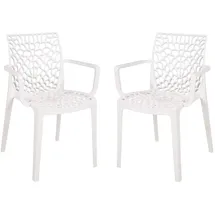 Garden Pleasure CALVERA Stapelstuhl 58 x 52 x 81 cm weiß 2 St.