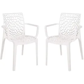 Garden Pleasure CALVERA Stapelstuhl 58 x 52 x 81 cm weiß 2 St.