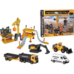MAJORETTE Volvo Creatix Baustellen Spielset inkl. 5 Fahrzeuge Gelb