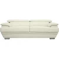 Design-Ledersofa drei Plätze verstellbares Kopfstück Weiß EWING - Büffelleder