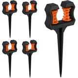 Relaxdays Schlauchführung 5er Set, Gartenschlauch Eckführung, Schlauchumlenker, mit Erdanker, HxBxT: 26x10x3 cm, schwarz,