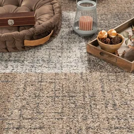 Paco Home Designer Teppich Modern Kariert Kurzflor Teppich Design Meliert In Braun Creme, Grösse:160x230 cm,
