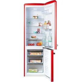 Amica KGCR 387 100 R Retro-Kühl-Gefrierkombination (244 l, 1810 mm hoch, Rot)
