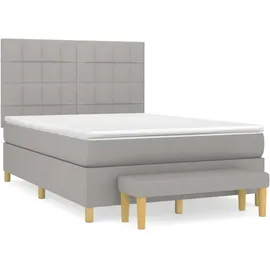 vidaXL Boxspringbett 140 x 200 cm Hellgrau