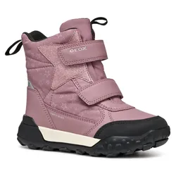 Winterboots GEOX "J TREKKYUP GIRL B ABX", Kinder, Gr. 37, pink, Textil, Synthetik, Lederimitat, casual, Schuhe, Klettstiefel, Snowboots, Winterstiefel mit Metallic Look