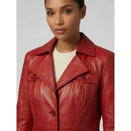 Ricano Lucy, Damen, Ledermantel (Slim Fit) – echtes Lamm Leder – Einreiher rot, L, - L