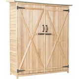 Costway - Gartenschrank Holz, Gerätehaus wetterfest, Geräteschuppen Holzgerätehaus Gartenhaus, Holzschuppen mit Satteldach, Gartenschuppen