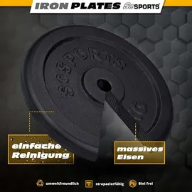 ScSPORTS Hantelscheiben Set Hantelscheibe 20 kg schwarz