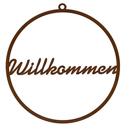 Rost-Ring "Willkommen",  35 cm Ø