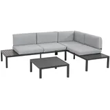 Outdoor Edge Gartenlounge 3-teilig Loungeset anthrazit/grau