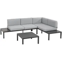 Outdoor Edge Gartenlounge 3-teilig Loungeset anthrazit/grau
