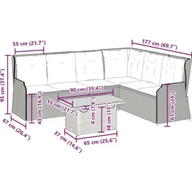 vidaXL Garten-Lounge-Set 5-tlg. grau