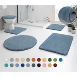 KLEINE WOLKE Badematte RELAX Blau 30 x 30 cm mit Ausschnitt