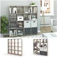 Vicco Bücherregal 16 Fächer 16 x 16 x 180 cm Braun