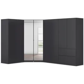 Rauch Schrank-Set RAUCH "Kleiderschrank Schrank Garderobe Wäscheschrank COSTA mit Spiegel", grau (graumetallic), B:208cm H:197cm T:298cm, Holzwerkstoff, Kastenmöbel-Sets, viel Platz, grifflose Front und Push-to-Open Funktion MADE IN GERMANY