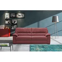 2,5-Sitzer EGOITALIANO "Doris, modernes Designersofa, Ledersofa mit erstklassiger Sitzqualität", rot (burgundy), B:192cm H:90cm T:93cm, Leder »BULL« (echtes Rindsleder). Geschliffenes, pigmentiertes und behandeltes Rindsleder mit einer Dicke von 1, 3-1, 5 mm. Dieses Leder zeigt eine ziemlich weiche Hand mit einem halb undurchsichtigen Aussehen. Es handelt sich um ein geschütztes Leder. Eine leichte Deckschicht schützt sie vor Flecken, ohne ihre ursprünglichen Eigenschaften zu verändern. Die geschützten Leder kombinieren die Vorteile von Natürlichkeit und Weichheit mit einer guten Beständigkeit gegen Verschleiß und Ausbleichen. Das Vorhandensein der charakteristischen Zeichen, die das Leben des Tieres bestimmen, wie Narben, Körnungsunterschiede, Falten, Adern, Disharmonien in Farbtönen, beweisen ihre absolute Echtheit und großen Wert., Sofas, edle Detailverarbeitung, perfekte Polsterung, aus hochwertigem Leder