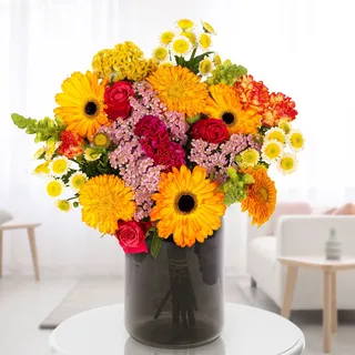 Blumenstrauß Klassiker mit Vase, verschiedene Größen