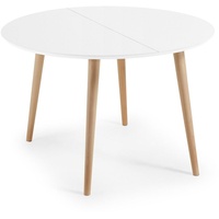 Tisch Oqui rund ausziehbar 120 (200) x 120 cm weiß