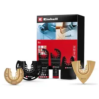 Einhell 6-tlg. Multitool-Set (BIM-Tauchsägeblatt, HCS-Halbrundsägeblatt, CrV-Tauchsägeblatt, Hartmetall-Halbrundsägeblatt, Deltaraspel, flexible Ziehklinge)