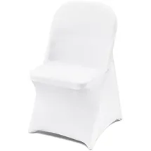 Vevor 12 STK. Stuhlhussen Weiß, Universell Stuhlbezüge, Stuhlhussen Elastisch, Elastan Stuhl Abdeckung Max. 42 x 40 x 77 cm für Hochzeiten, Feiern, Partys, Hotels, Stuhlschutz Stuhlüberzug Spandex