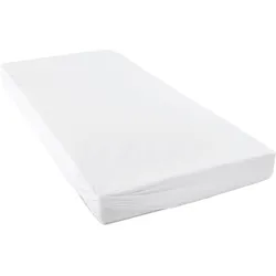 Spannbettlaken PRIMERA ""Max - Der Teamplayer"", weiß, B:140cm L:200cm, Jersey, Obermaterial: 100% Baumwolle, Laken, FAMILIENHELD mit einem sicheren und komfortablen Schutz