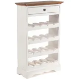 DESIGN DELIGHTS Flaschenregal, Weiß, Holz, 55x85x23 cm, Wohnzimmer, Regale, Weinregale