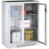 CP Stahlschrank mit Sichtfenstern in Flügeltüren 120 x 120 cm, 120x120x50 cm