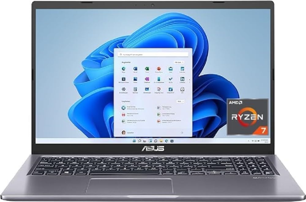 ASUS Vivobook 15 Laptop | 15,6" FHD entspiegeltes IPS Display | AMD Ryzen 7 5700U | 16 GB RAM | 512 GB SSD | AMD Radeon | Windows 11 | QWERTZ Tastatur | Slate Grey