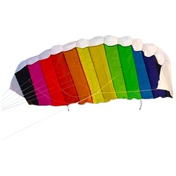 AIROW KITES Flug-Drache Lenkmatte Regenbogen bunt Zweileiner 120cm Größe