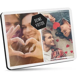 Mousepad selbst gestalten - Bedrucktes Mauspad mit Zwei Fotos Personalisieren für Freunde und Kollegen - 23 x 19 cm, 5mm stark | Personalisierbares Fotogeschenk