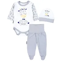 TupTam Baby Mädchen Jungen Bekleidungsset Langarmbody Hose Mütze mit