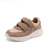 Bisgaard Mädchen Sneaker Klettschuhe Yuki Glitter Beige Rosa, Größe:28, Farbauswahl:beige-Kombi