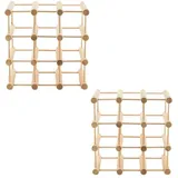 Proregal Modulares Weinregal VINOTECA MOD HxBxT 36x36x24cm | 2x 9 Flaschen Massives Eichenholz Geölt | Flaschenregal