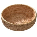 JAWSEU Runde Rattan Obstkörbe, Rattan Aufbewahrungskorb, Natürlicher Korbfruchtschalen, Geflochtene Aufbewahrungskörbe für Küchenschränke Regal