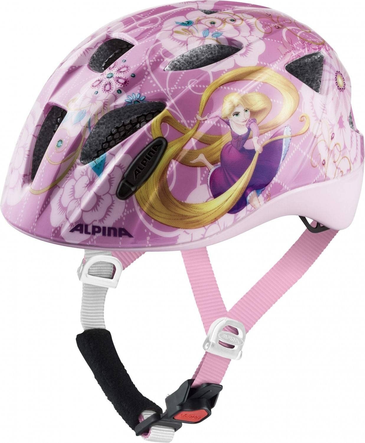 ALPINA XIMO DISNEY - Leichter, Sicherer & Bruchfester Disney Fahrradhelm Mit Optionalen LED-Licht Für Kinder, Rapunzel gloss, 47-51 cm