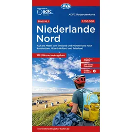 BVA BikeMedia GmbH ADFC-Radtourenkarte NL 1 Niederlande Nord 1:150.000, reiß- und wetterfest, E-Bik