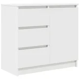 vidaXL Sideboard mit Schublade Weiß 71x35x65 cm Holzwerkstoff