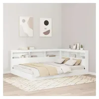 vidaXL Kopfteil Stauraum mit Regal 157,5 x 76,5 x 207,5 cm Weiß