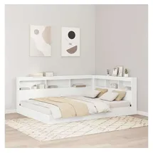 vidaXL Aufbewahrungskopfteil mit Regal Weiß 140 cm Holzwerkstoff