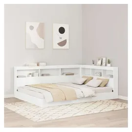 vidaXL Aufbewahrungskopfteil mit Regal Weiß 140 cm Holzwerkstoff