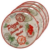 Mambocat Pizzateller Rom Ø 33 cm rot 4er Set