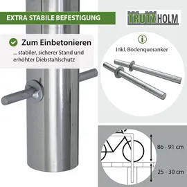 Baumarktplus Fahrradständer Fahrradanlehnbügel 116 x 74 cm Edelstahl Ø 60 mm Typ U